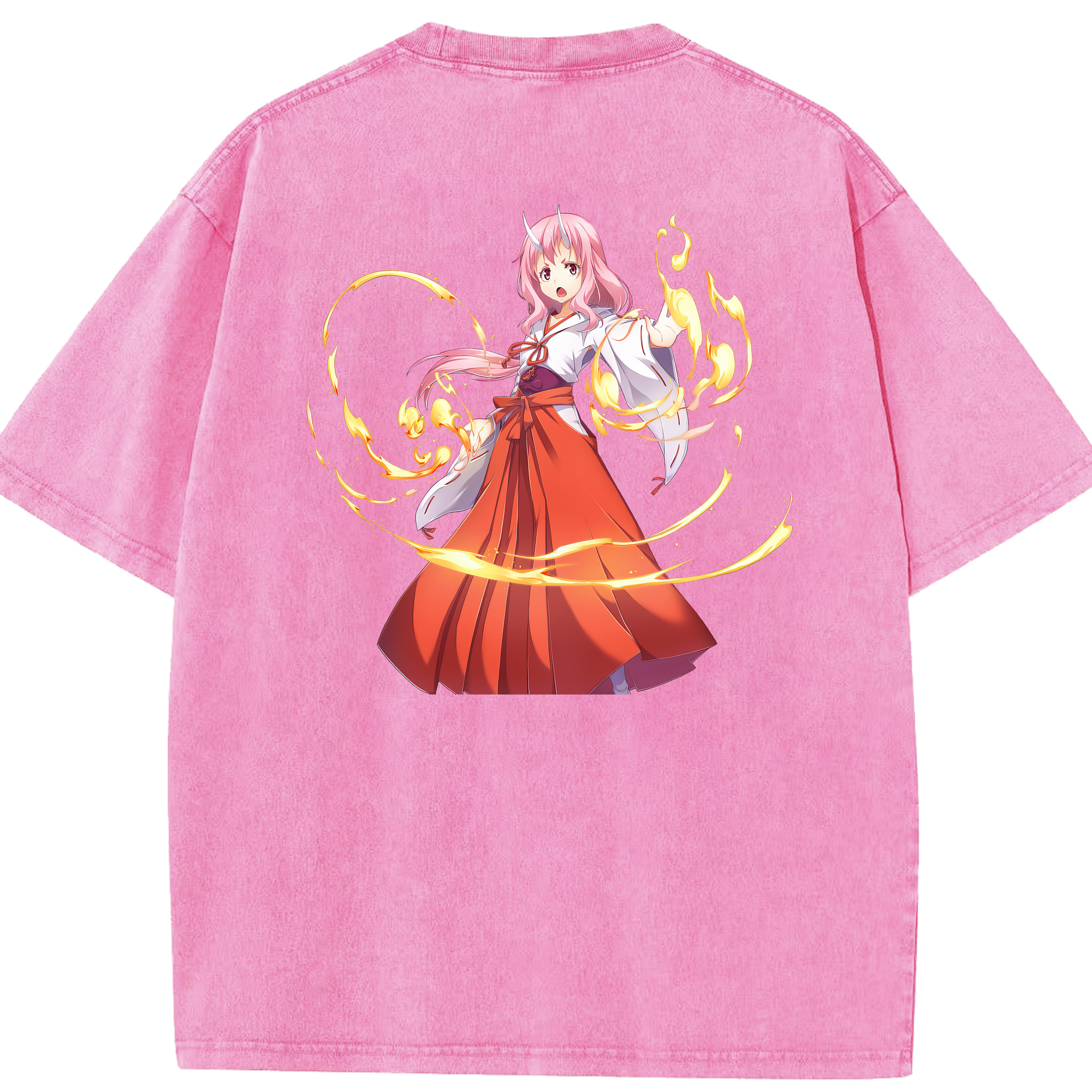 （画像用） 転スラ Regarding Reincarnated to Slime 綿100% ヴィンテージ風 半袖Tシャツ（背面プリント）